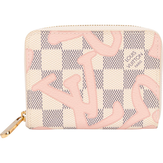 Louis Vuitton Monogram Damier Azur Tahitienne Rose Zippy Coin Purse Wallet