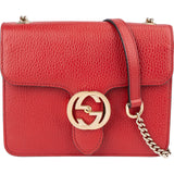Gucci Grained Leather Interlocking GG Small Crossbody Bag