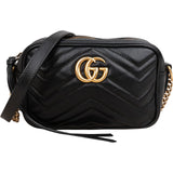 Gucci Chevron Matelassé Leather GG Marmont Mini Camera Crossbody Bag