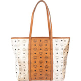 MCM Monogram Visetos Striped Liz Reversible Shopper Shoulder Bag