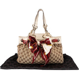 Gucci Monogram GG Canvas Positano Scarf Drawstring Shoulder Bag
