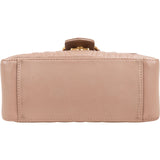 Gucci Nude Matelassé Leather GG Marmont Small Top Handle Crossbody Handbag
