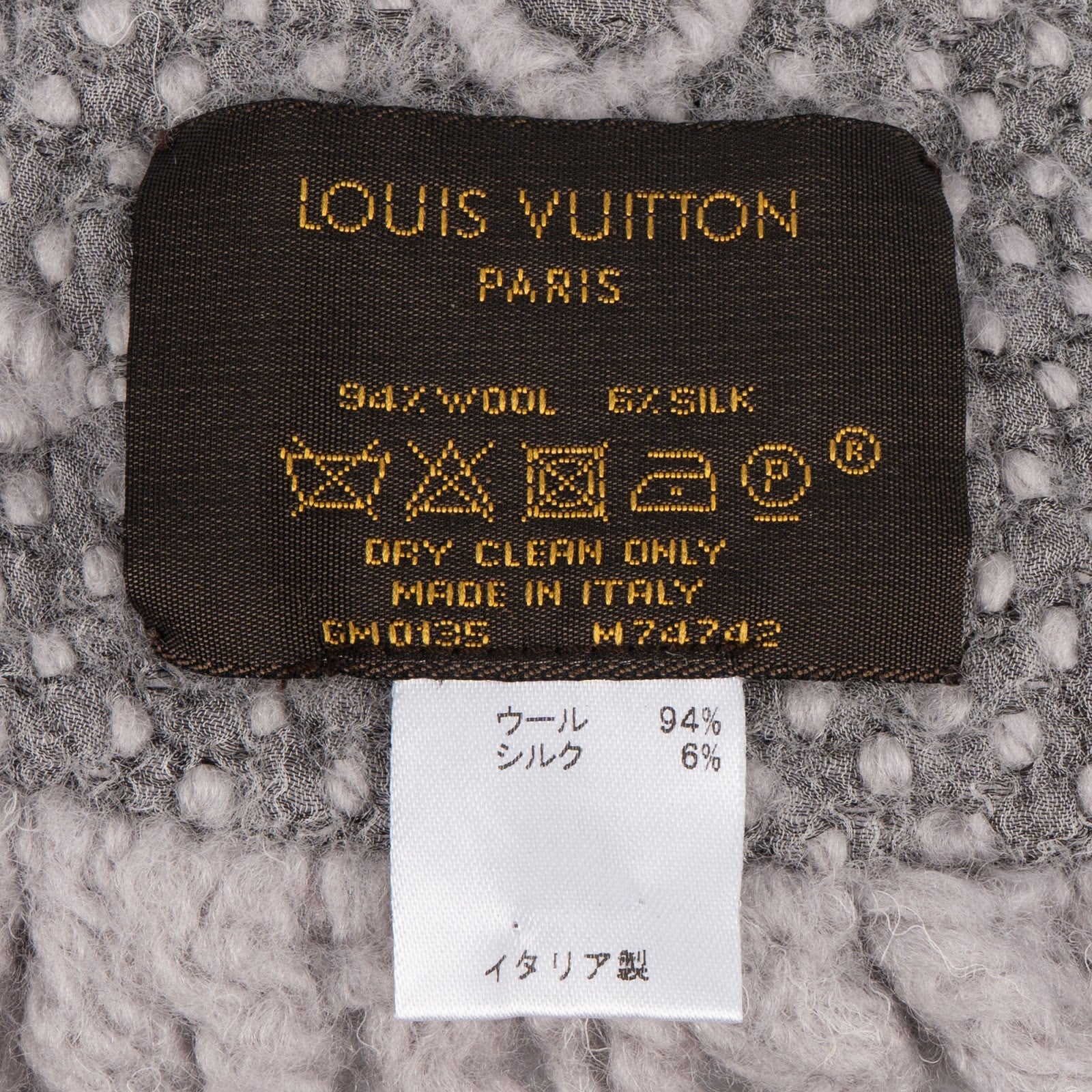[🔄️B06 / F37] Louis Vuitton Wool Monogram Teddy Reykjavik Schal Scarf - vintageandkickz