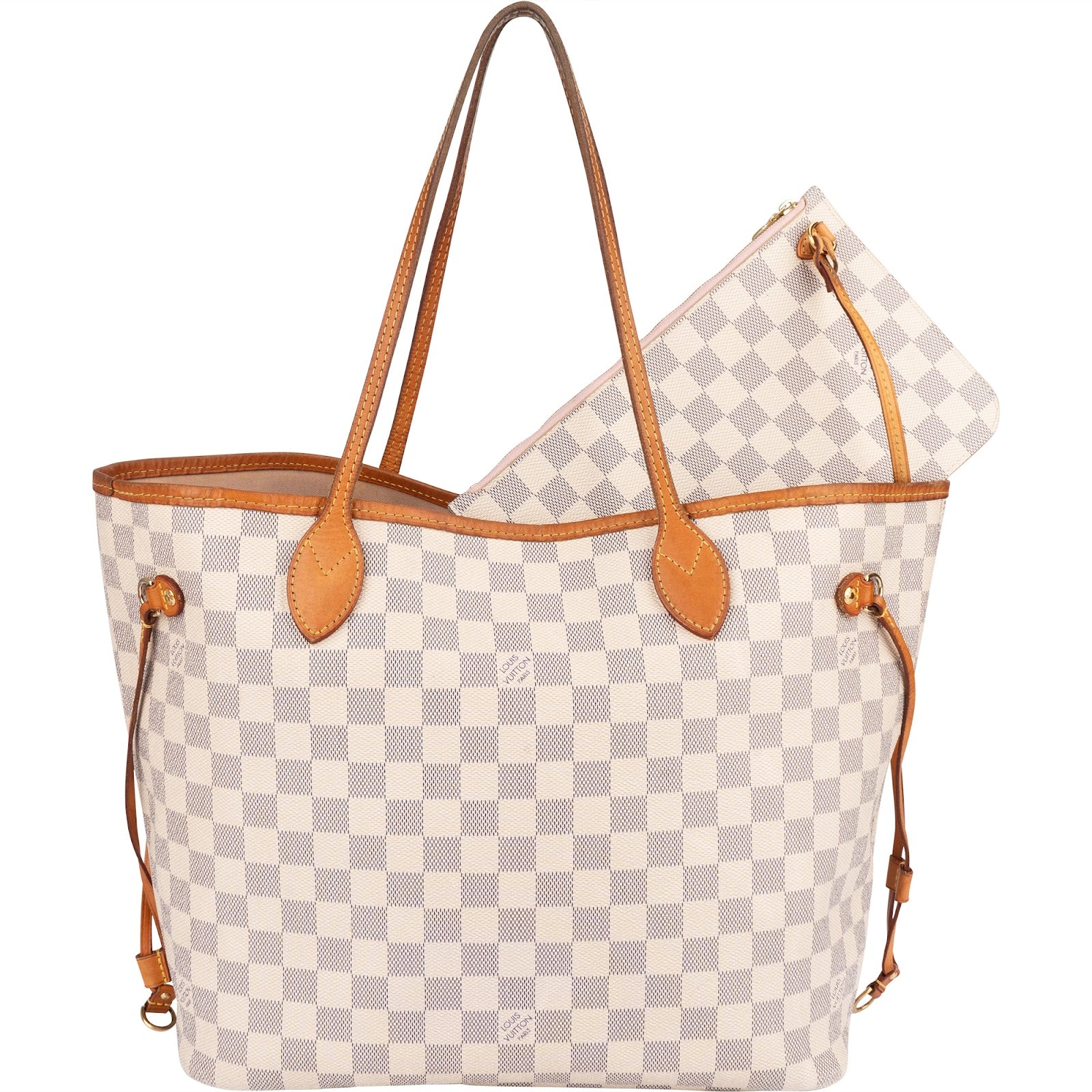 Louis Vuitton Monogram Damier Azur Neverfull MM Shoulder Bag - vintageandkickz