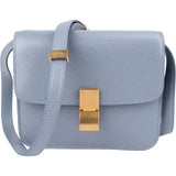 Celine Blue Grained Calfskin Classic Box Small Crossbody Bag