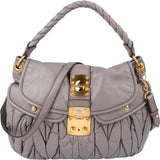 Miu Miu Matelassé Nappa Leather City Coffer Hobo Shoulder Bag