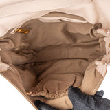 Chloé Beige Grained Calfskin Marcie Top Handle Shoulder Bag