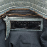 Balenciaga Petrol Leather City Handbag