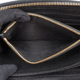 Miu Miu Black Leather Zip Around Wallet