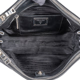 Prada Black Soft Leather Vitello Double Zip Handbag