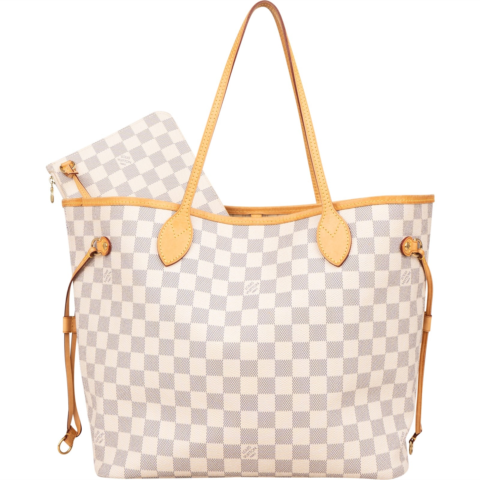 [🔄️B07 / F20] Louis Vuitton Monogram Damier Azur Canvas Neverfull MM Shoulder Bag - vintageandkickz