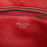 Prada Red Vitello Daino Leather Tote Handbag