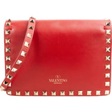 Valentino Garavani Red Calfskin Rockstud Crossbody Bag