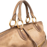 Miu Miu Brown Suede Leather Tote Handbag