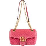 Gucci Monogram Velvet GG Marmont Crossbody Bag
