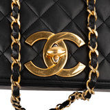 Chanel Quilted Lambskin 24K Gold Single Flap Shoulder Bag