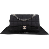 Chanel Quilted Nylon Chocolate Bar Single Flap Shoulder Bag