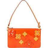 Louis Vuitton Monogram Vernis Leather Fleurs Pochette Accessoires Handbag