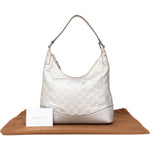 Gucci Silver Guccissima Leather Hobo Shoulder Bag - vintageandkickz