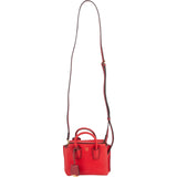 MCM Red Pebbled Leather Aren Mini Top Handle Crossbody Bag