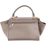 Celine Croc Embossed Suede Trapeze Bag Handbag