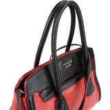 Prada Saffiano and Calf Leather Twin Pocket Handbag
