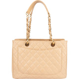 Chanel Quilted Caviar Leather CC Grand Shopping Tote Shoulder Bag