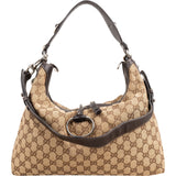Gucci Monogram GG Canvas Horsebit Hobo Shoulder Bag