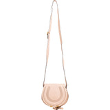 Chloé Rose Grained Leather Marcie Small Saddle Crossbody Bag