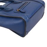 Céline Blue Grained Leather Nano Luggage Crossbody Handbag