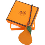 Hermès Brown Leather Fruit Pear Keychain Bag Charm