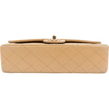 Chanel Quilted Lambskin Medium 24K Gold Double Flap Shoulder Bag