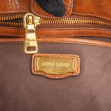 Miu Miu Brown Vitello Shine Leather Drawsting Satchel Handbag