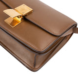 Celine Brown Calfskin Small Classic Box Crossbody Bag