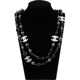 Chanel Faux Pearl Crystal CC Sautoir Necklace