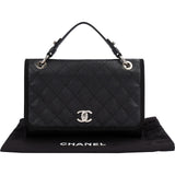 Chanel Caviar Leather CC Business Affinity Small Single Flap Handbag