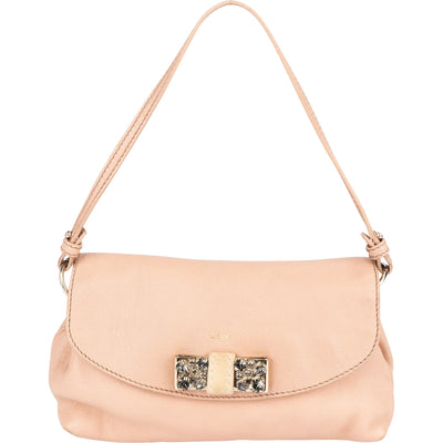 Chloé Leather Lily Ribbon Pochette  Handbag