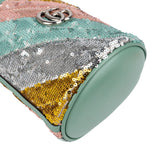 Gucci Multicolor Striped Sequin Marmont GG Small Bucket Crossbody Bag