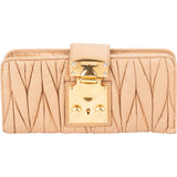 Miu Miu Beige Matelassé Leather Coffer City Wallet