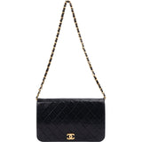 Chanel Quilted Lambskin 24K Gold Single Flap Shoulder Bag
