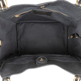 Burberry Black Leather House Check Canterbury Tote Shoulder Bag