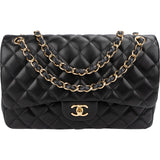 Chanel Quilted Lambskin Jumbo Double Flap Crossbody Bag