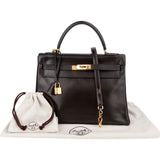 [🔄️B11 / F23] Hermès Box Calf Kelly 32 Sellier Handbag - vintageandkickz