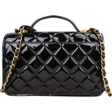 Chanel Quilted Patent Leather Top Handle Handbag