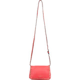 Valentino Garavani Pink Leather Rockstud Flap Crossbody Bag