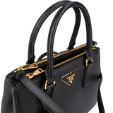 Prada Black Saffiano Leather Small Galleria Handbag