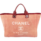 Chanel Pink Cotton Deauville Handbag