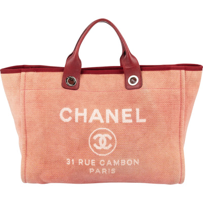 Chanel Pink Cotton Deauville Handbag