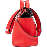 Fendi Red Leather By The Way Small Flowerland Shoulder Handbag