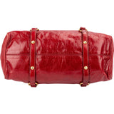 Miu Miu Red Vitello Lux Leather Bow Satchel Handbag
